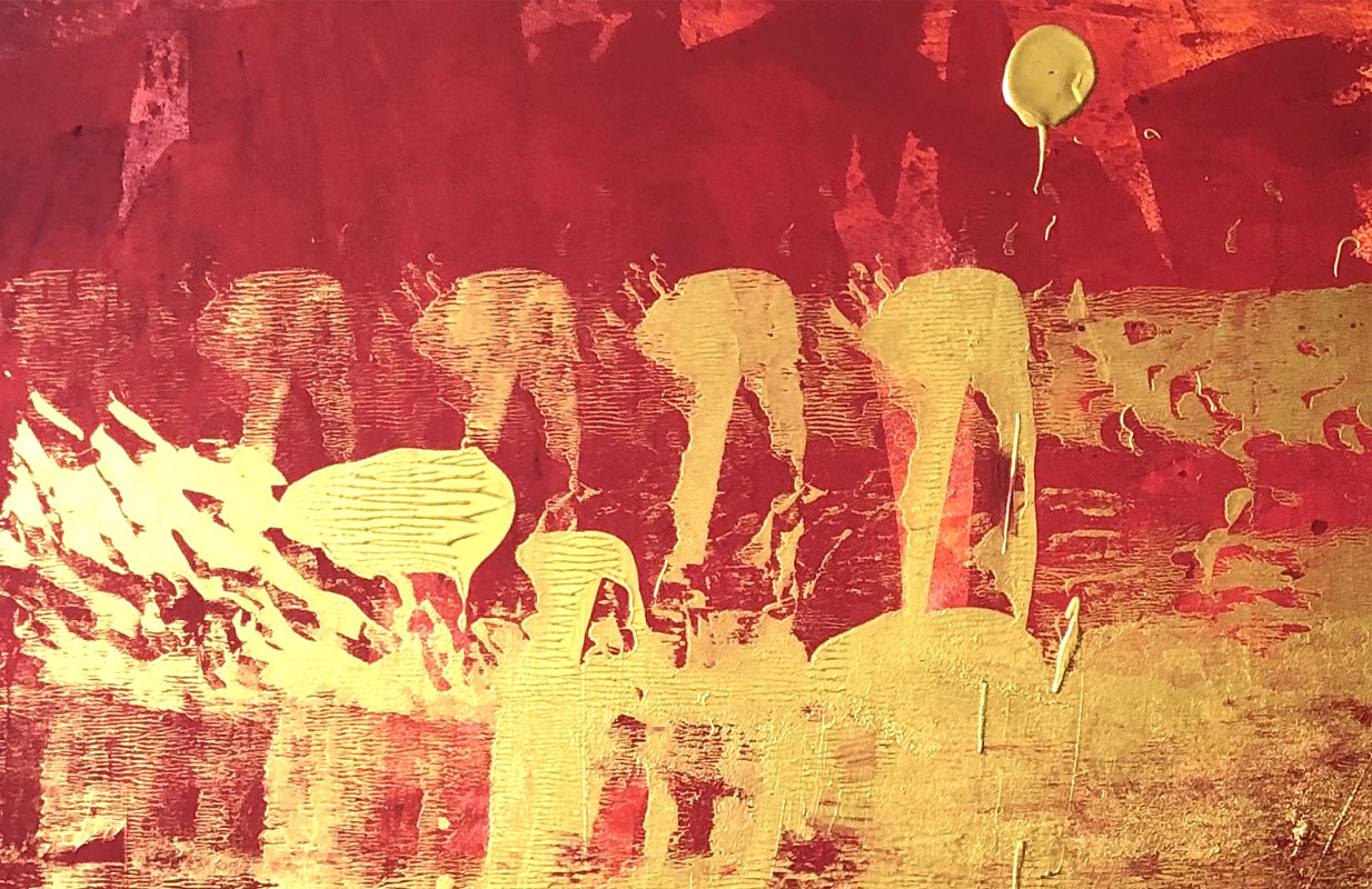 Golden Field - Simone von Anhalt - Instinct Painting in Acryl - Acrylmalerei - Kunstmalerin München
