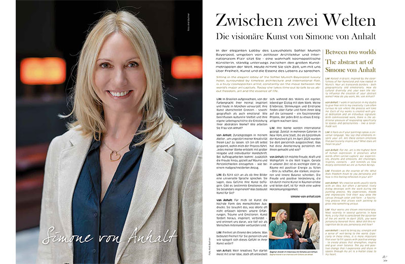Interview im Sofitel München - 2025 - Simone von Anhalt - Kunstmalerin München